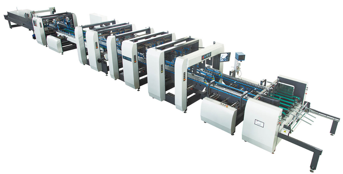 300-800gsm পাঁচ স্তর ঢেউতোলা শক্ত কাগজ ফোল্ডার Gluer স্বয়ংক্রিয় ফোল্ডার Gluing মেশিন